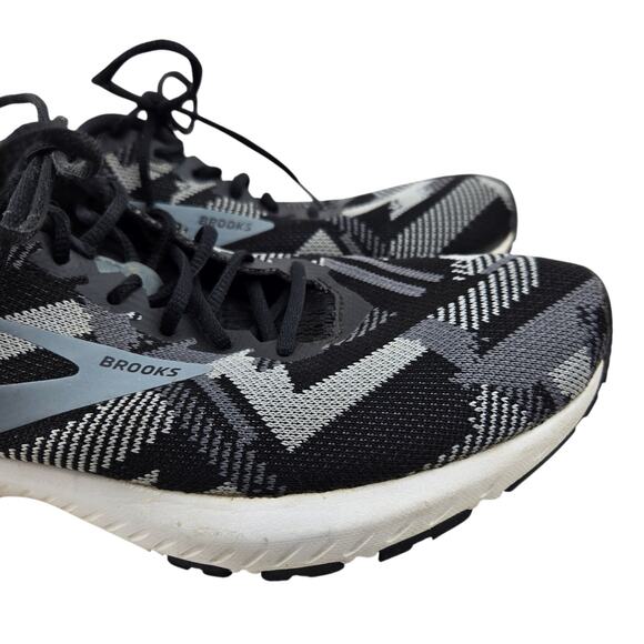 Brooks Running Shoes Womens 9.5 Launch 6 Black Gray Geometric Athleisure Comfort - Picture 3 of 13